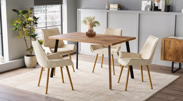 Стол Дублин 32 CRAFT М бабочка В2, ЛДСП (1200*800*380) Таксония Медовая / черный/ЛДСП Таксония