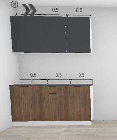 Кухня Норд Софт маренго / Орех канадский (низ) 1,6 м (3139)