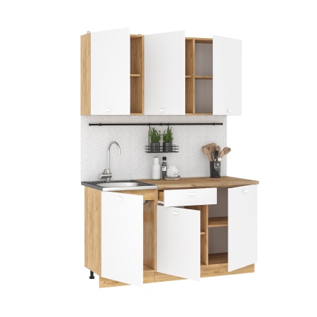 Кухня Дана 1,5 дуб крафт золотой/белый