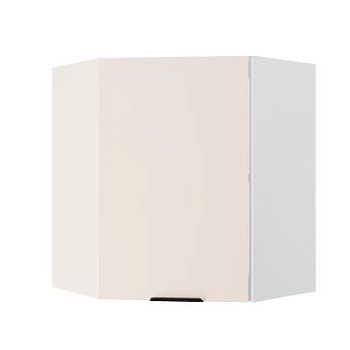 Шкаф верхний угловой ШВУ 600 Корпус: ЛДСП белый 16мм; фасад: фрезеровка Норд, МДФ софт даймонд 16 мм