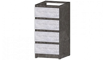 Кухня Бостон Стол 4 ящика 400 Цемент темный / Цемент светлый