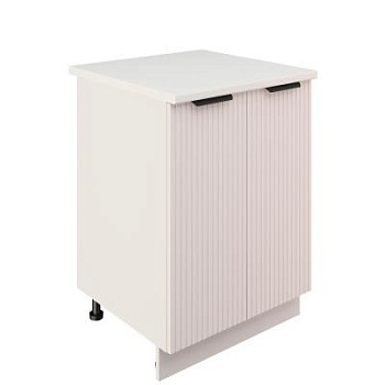 Шкаф нижний ШН 600 Корпус: ЛДСП белый 16мм; фасад: фрезеровка Норд Line, МДФ софт пломбир 16 мм