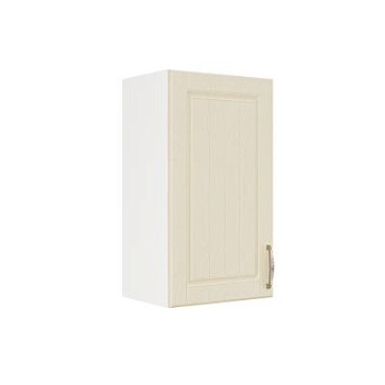 Шкаф верхний ШВ 400 Корпус: ЛДСП белый 16мм; фасад: фрезеровка Лондон, МДФ дуб крем 16мм