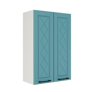 Шкаф верхний (премьер) ШВ 600Н Корпус: ЛДСП белый 16мм; фасад: фрезеровка Барселона, МДФ морское дерево 16мм