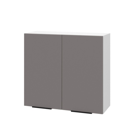 Шкаф верхний ШВ 800 Корпус: ЛДСП белый 16мм; фасад: фрезеровка Оливия, МДФ моно брауни 16 мм