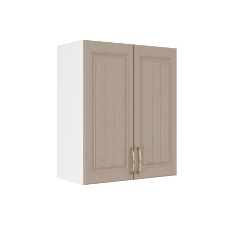 Шкаф верхний ШВ 600 Корпус: ЛДСП белый 16мм; фасад: фрезеровка Лондон, МДФ дуб капучино 16мм