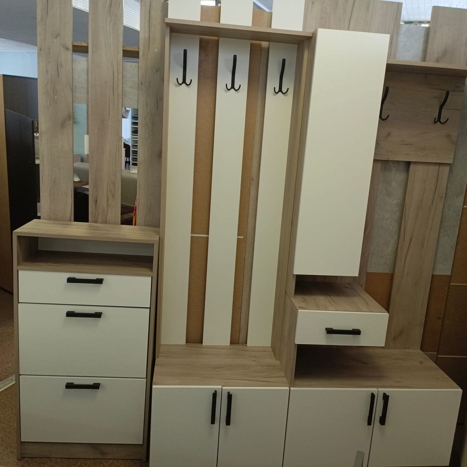 мс для прихожей Вега ВШ-1 Дуб крафт серый / Белый