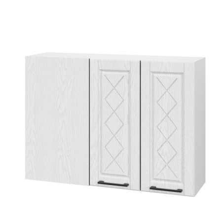 Шкаф верхний угловой ШВУП 1000 Барселона белый массив (МДФ 16мм МС София)