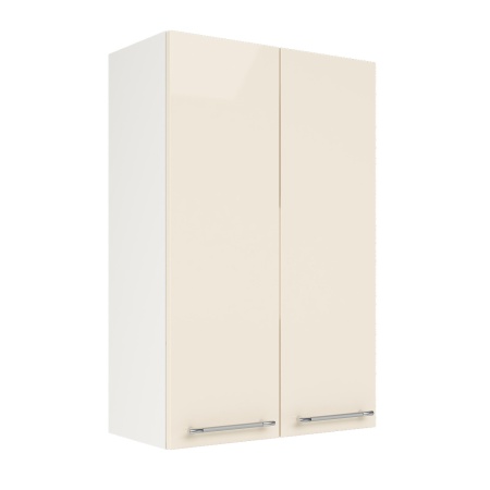 Шкаф верхний (премьер) ШВ 600Н Корпус: ЛДСП белый 16мм; фасад: фрезеровка Олива, МДФ глянец ваниль 16мм