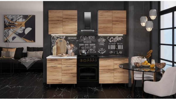 Кухня Ривьера 1,6м Дуб вотан Кухня Ривьера 1,6м Дуб вотан