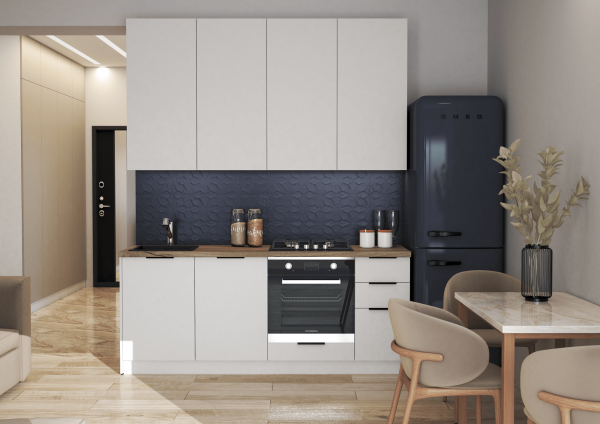 HOMA Кухня 2,0 м Шагрень белая / Шагрень белая