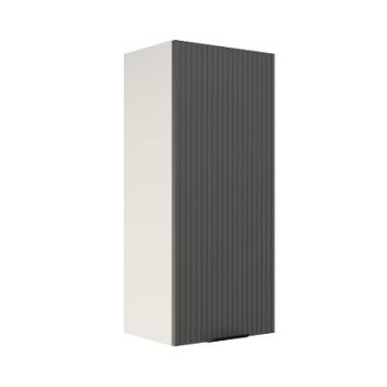 Шкаф верхний (премьер) ШВ 400Н Корпус: ЛДСП белый 16мм; фасад: фрезеровка Норд Line, МДФ софт смок 16 мм