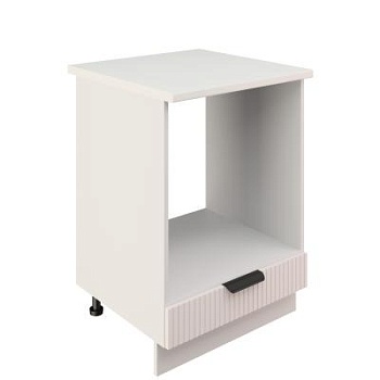 Шкаф нижний духовой ШНД 600 Корпус: ЛДСП белый 16мм; фасад: фрезеровка Норд Line, МДФ софт даймонд 16 мм