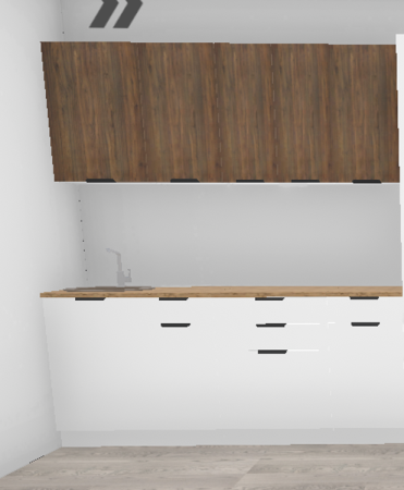 Кухня Норд Орех канадский / Софт даймонд (низ) 1,9 м (9380)