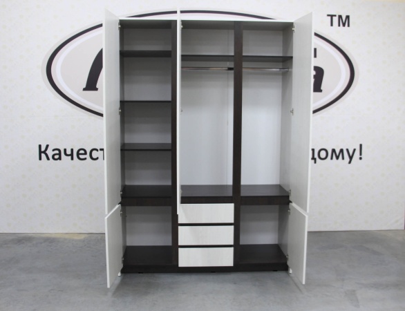 Бостон Шкаф 3-х створчатый Анкор светлый / Венге