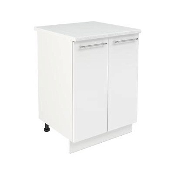 Шкаф нижний ШН 600 Корпус: ЛДСП белый 16мм; фасад: фрезеровка Олива, МДФ глянец белый 16мм Шкаф нижний ШН 600 Корпус: ЛДСП белый 16мм; фасад: фрезеровка Олива, МДФ глянец белый 16мм