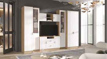 Модульная гостиная Виктория Дуб сонома / Белое дерево