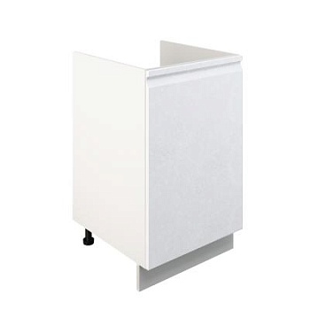 Шкаф нижний под мойку ШНМ 500 Корпус: ЛДСП белый 16мм; фасад: фрезеровка Бруклин, МДФ бетон белый 16мм Шкаф нижний под мойку ШНМ 500 Корпус: ЛДСП белый 16мм; фасад: фрезеровка Бруклин, МДФ бетон белый 16мм