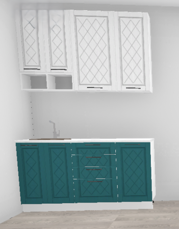 Кухня Барселона Белое дерево / Морское дерево 1,5 м (1955)