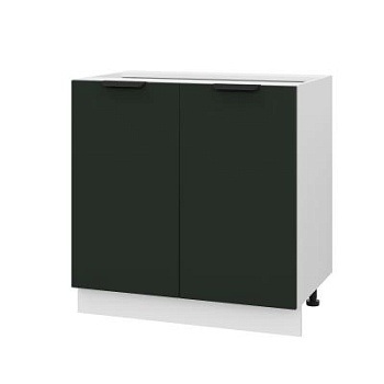 Шкаф нижний ШН 800 Корпус: ЛДСП белый 16мм; фасад: фрезеровка Норд, МДФ софт пихтовый зеленый 16 мм