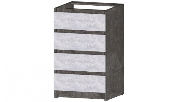 Кухня Бостон Стол 4 ящика 500 Цемент темный / Цемент светлый