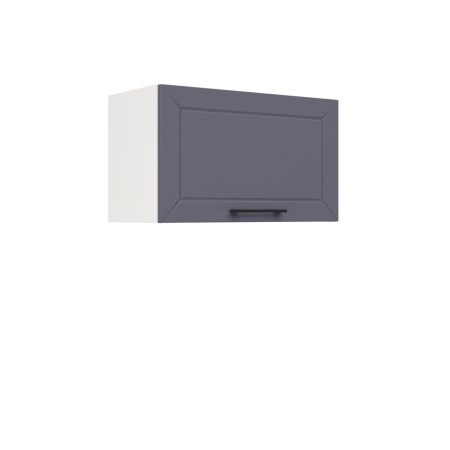 Шкаф верхний горизонтальный ШВГ 600 Корпус: ЛДСП белый 16мм; фасад: фрезеровка Кельн, МДФ софт маренго 16 мм