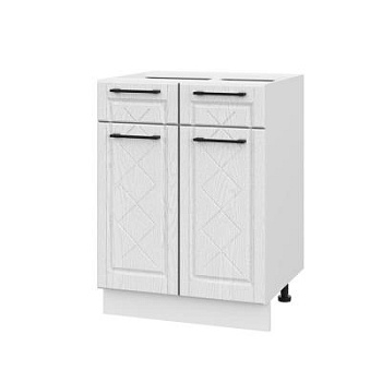 Шкаф нижний с ящиками ШН2Я 600 Барселона белый массив (МДФ 16мм МС София)