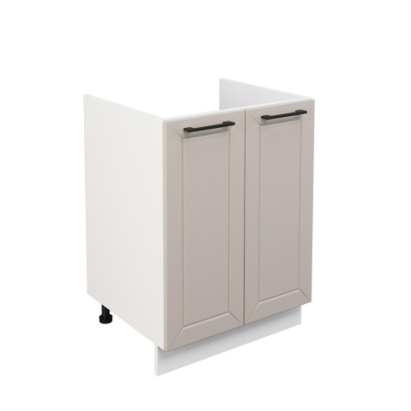 Шкаф нижний под мойку ШНМ 600 Корпус: ЛДСП белый 16мм; фасад: фрезеровка Кельн, МДФ софт бланж 16мм