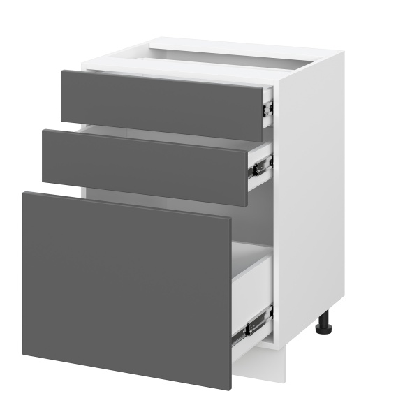 Шкаф нижний с ящиками ШН3Я 600 Барселона белый массив (МДФ 16мм МС София) Шкаф нижний с ящиками ШН3Я 600 Барселона белый массив (МДФ 16мм МС София)