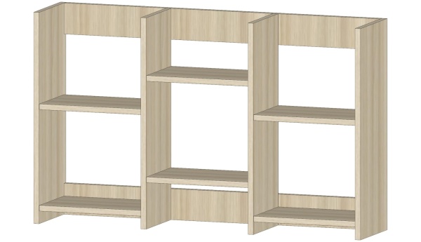 Полка книжная средняя Ясень Шимо светлый