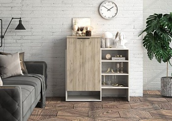 БОХО Тумба-комод ТМ-001 Дуб крафт серый / Кашемир