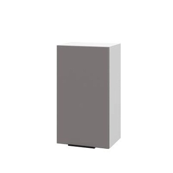 Шкаф верхний ШВ 400 Корпус: ЛДСП белый 16мм; фасад: фрезеровка Оливия, МДФ моно брауни 16 мм