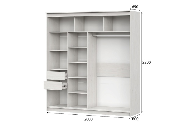 Шкаф-купе №25 (2,0 м) Грей Цемент Светлый/Графит/Железная руда Шкаф-купе №25 (2,0 м) Грей Цемент Светлый/Графит/Железная руда