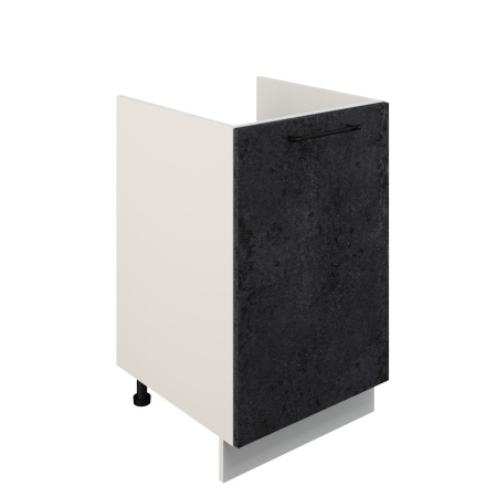 Шкаф нижний под мойку ШНМ 500 Корпус: ЛДСП белый 16мм; фасад: фрезеровка Нувель, МДФ бетон черный 16мм