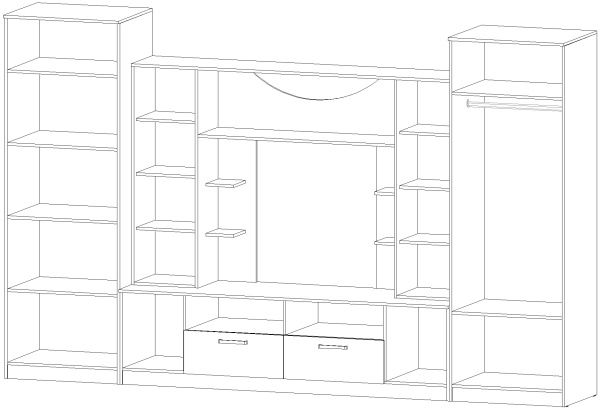 Гостиная Премьер Дуб Самдал 