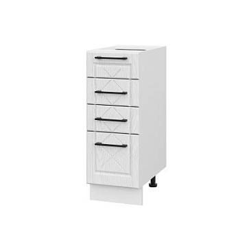 Шкаф нижний с ящиками ШНЯ 300 Барселона белый массив (МДФ 16мм МС София)