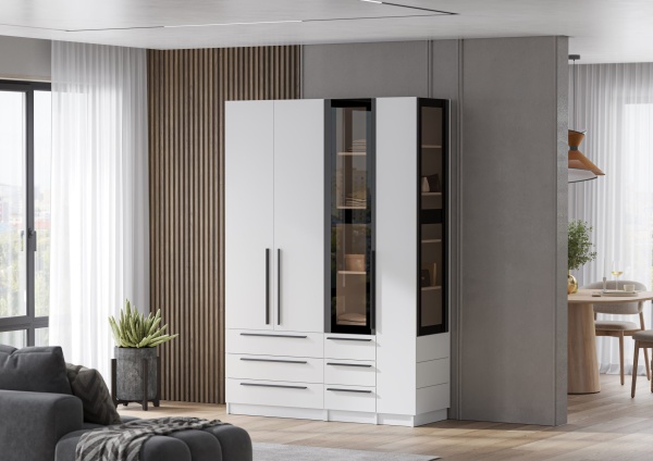 мс Берген ПС3Я-400 белое дерево/софт черный