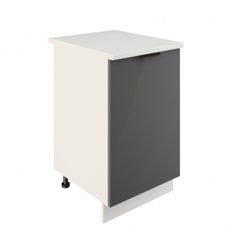 Шкаф нижний ШН 500 Корпус: ЛДСП белый 16мм; фасад: фрезеровка Норд, МДФ софт смок 16 мм