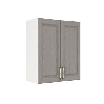 Шкаф верхний ШВ 600 Корпус: ЛДСП белый 16мм; фасад: фрезеровка Лондон, МДФ дуб графит 16мм