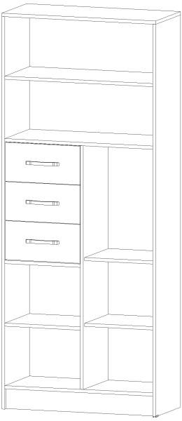 Шкаф стеллаж Буратино Дуб Сонома / Белый