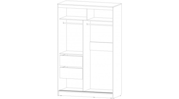 Шкаф-купе Верона 1400 Венге / Анкор светлый