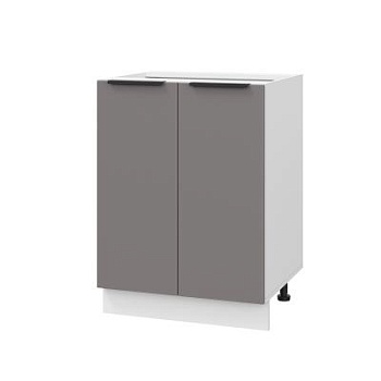 Шкаф нижний ШН 600 Корпус: ЛДСП белый 16мм; фасад: фрезеровка Оливия, МДФ моно брауни 16 мм