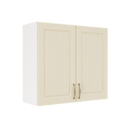 Шкаф верхний ШВ 800 Корпус: ЛДСП белый 16мм; фасад: фрезеровка Лондон, МДФ дуб крем 16мм