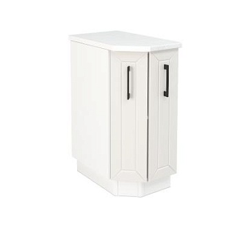 Шкаф нижний торцевой ШНТ 360 Корпус: ЛДСП белый 16мм; фасад: фрезеровка Кельн, МДФ софт айвори 16 мм