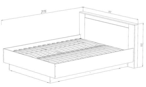 Бостон Кровать 1600 Анкор светлый / Венге