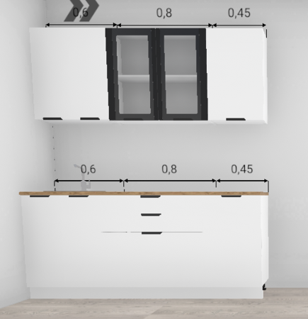 Кухня Норд Софт даймонд 1,85 м (4618)