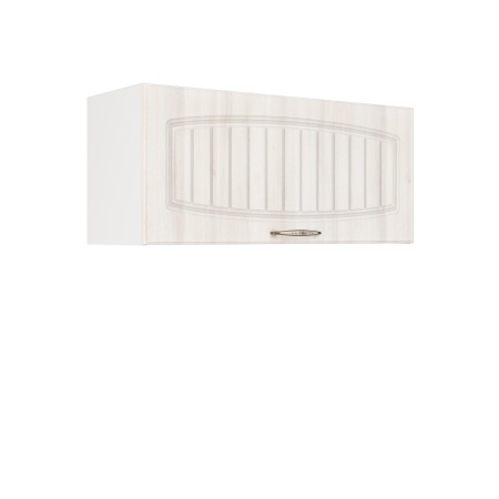 Шкаф верхний горизонтальный ШВГ 800 Корпус: ЛДСП белый 16мм; фасад: фрезеровка Гренада, МДФ сандал 16мм