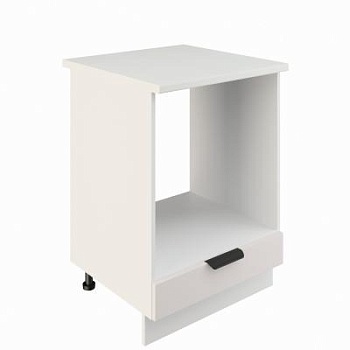 Шкаф нижний духовой ШНД 600 Корпус: ЛДСП белый 16мм; фасад: фрезеровка Норд, МДФ софт даймонд 16 мм