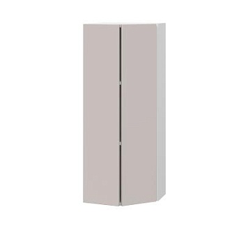 Шкаф верхний торцевой ШВТ 360Н Корпус: ЛДСП белый 16мм; фасад: фрезеровка Оливия, МДФ сиена тауп 16 мм