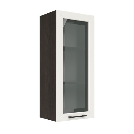 Шкаф верхний со стеклом (премьер) ШВС 400Н Корпус: ЛДСП венге 16мм; фасад: фрезеровка Кельн, МДФ софт бланж 16мм Шкаф верхний со стеклом (премьер) ШВС 400Н Корпус: ЛДСП венге 16мм; фасад: фрезеровка Кельн, МДФ софт бланж 16мм